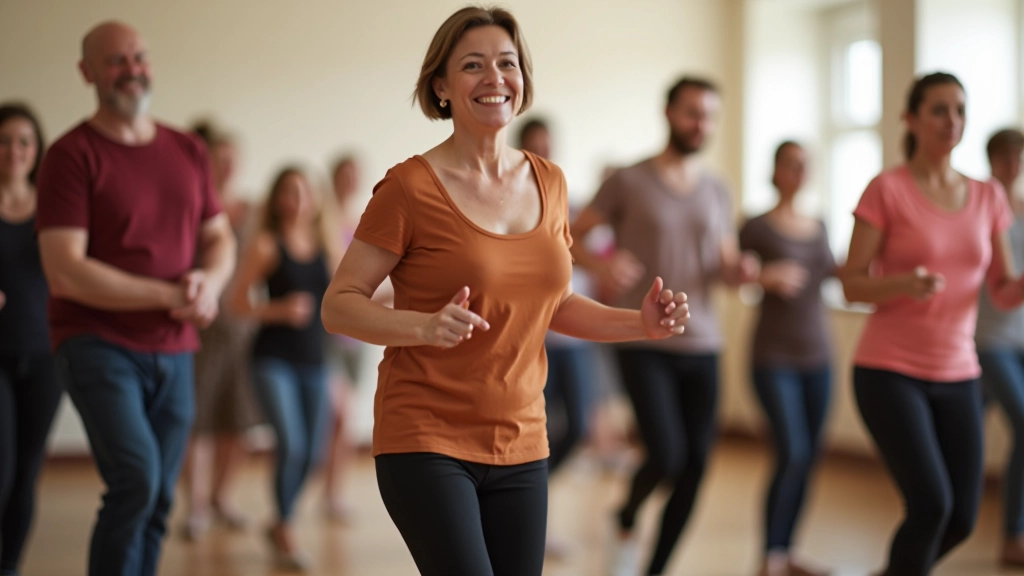 Beginner dance class in progress